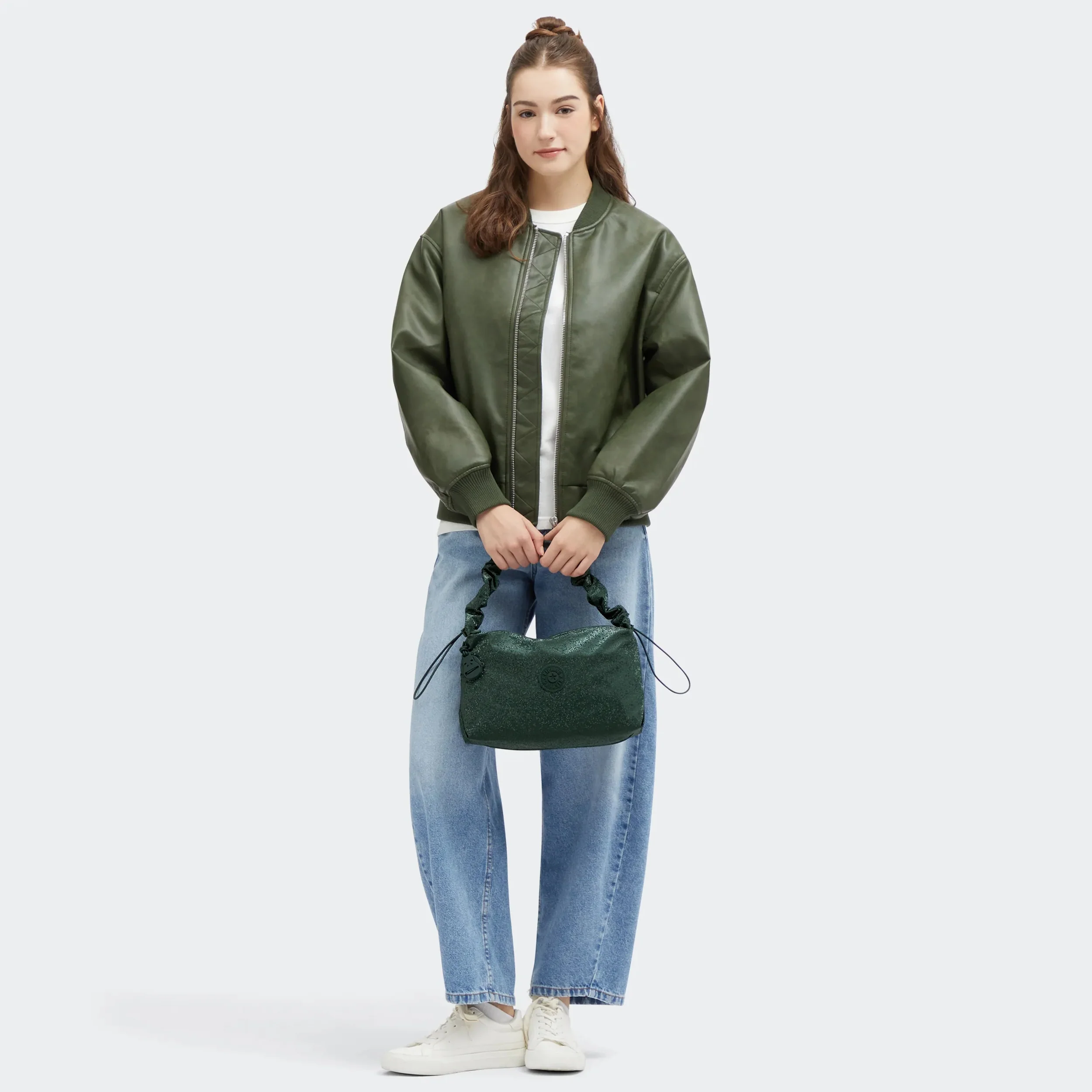 Eleni Medium Smooth Satin Shoulder Bag - Image 2