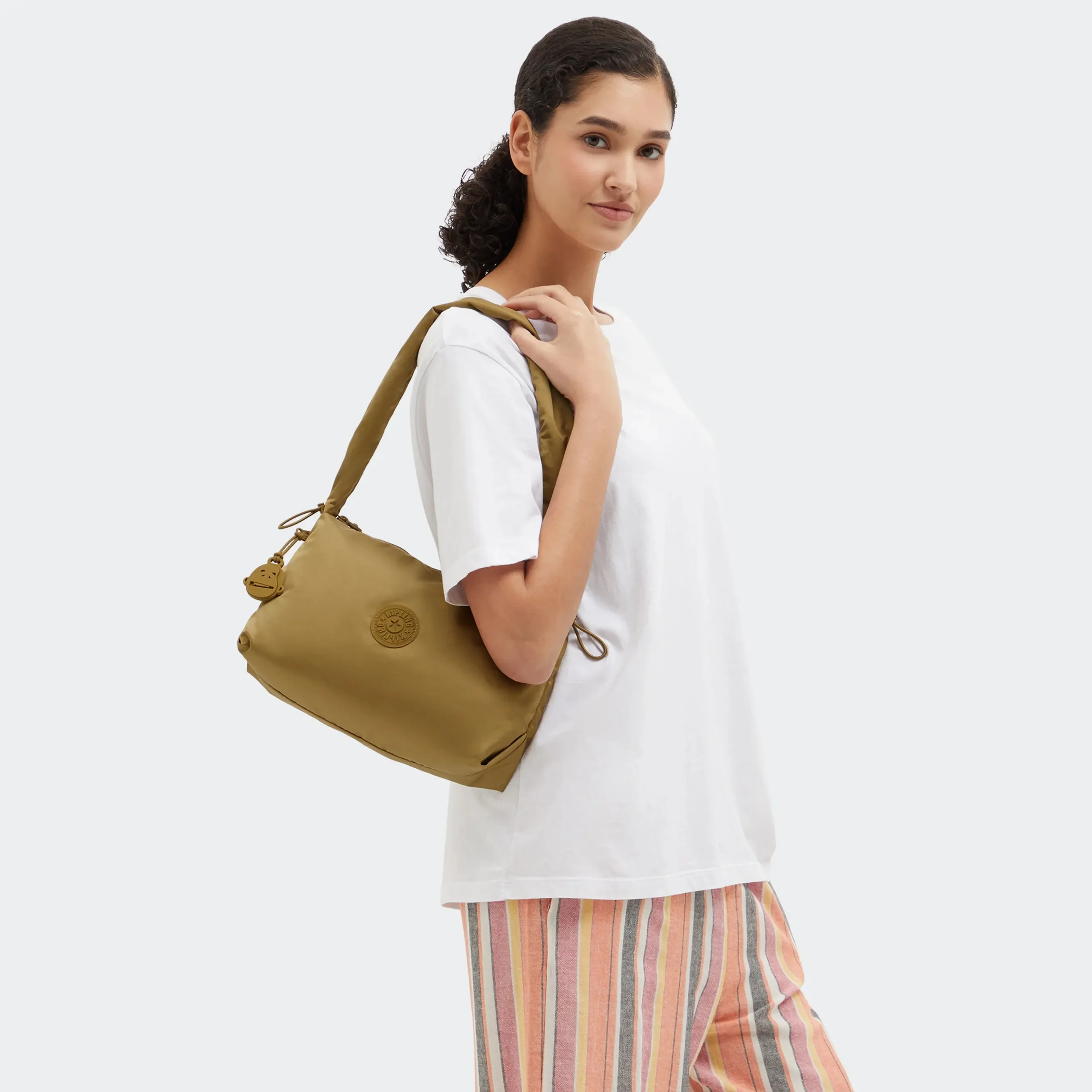 Eleni Medium Smooth Satin Shoulder Bag - Image 2