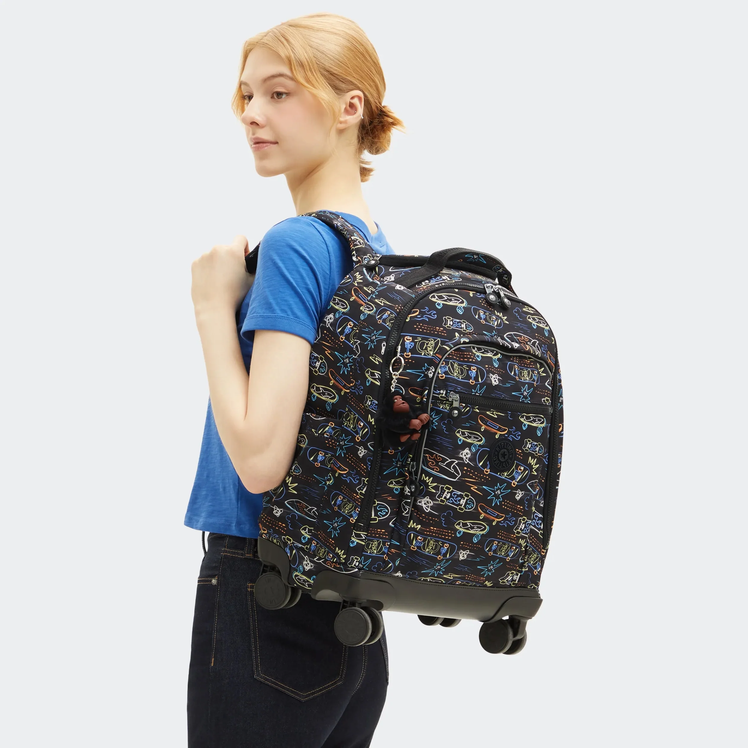 New Zea Printed 15" Laptop Rolling Backpack - Image 2