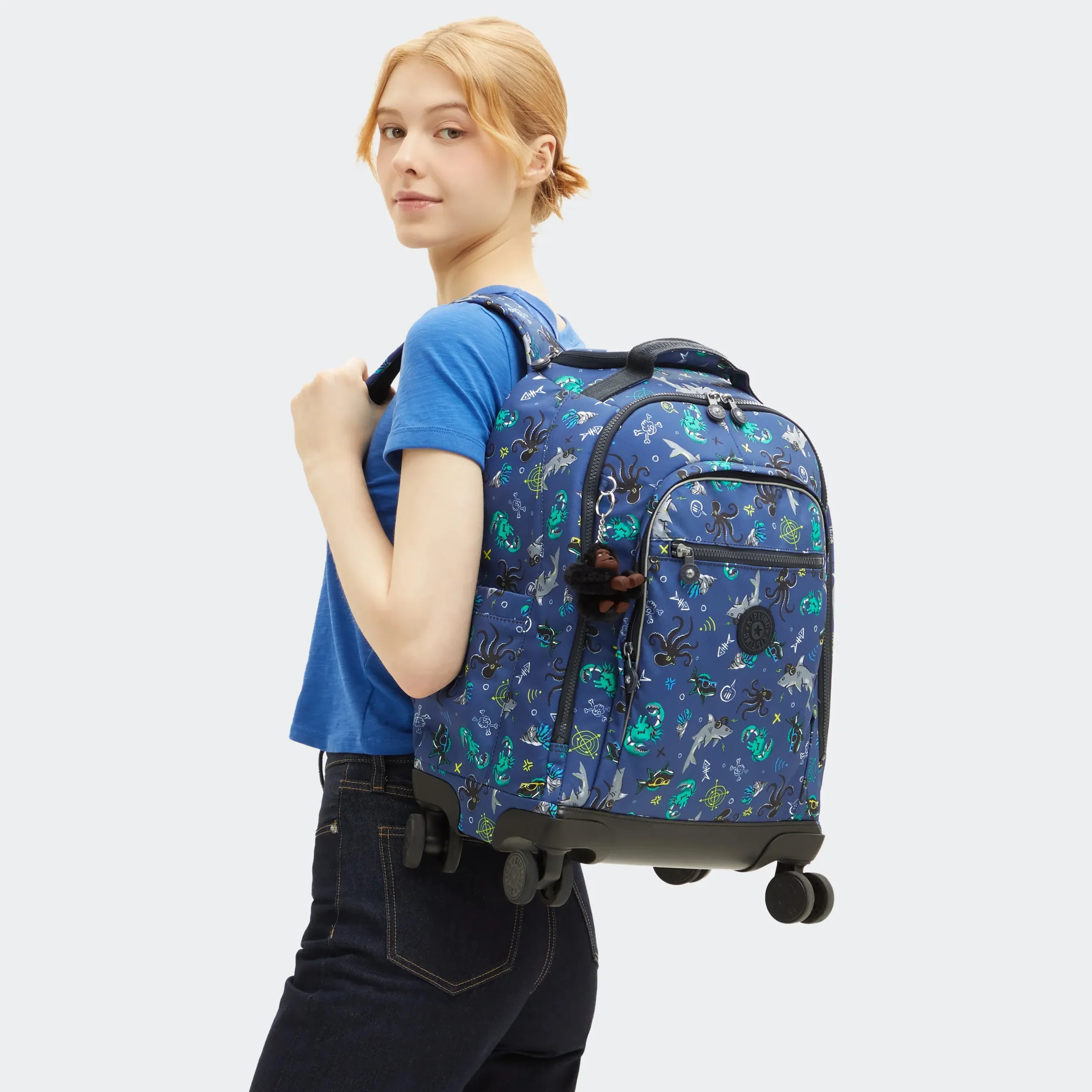 New Zea Printed 15" Laptop Rolling Backpack - Image 7